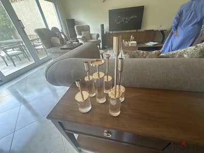 Gold glass candle holder