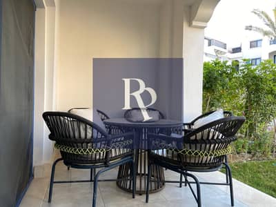 Ground chalet furnished for rent – Marasi | Two rooms | Direct view of the swimming pool | Near North Beach and Saudi