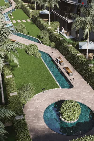 With a down payment of 160 thousand and equal installments for 9 years, an apartment of 121 meters with two rooms one master in Isola Quattro with a view of landscape and water features.