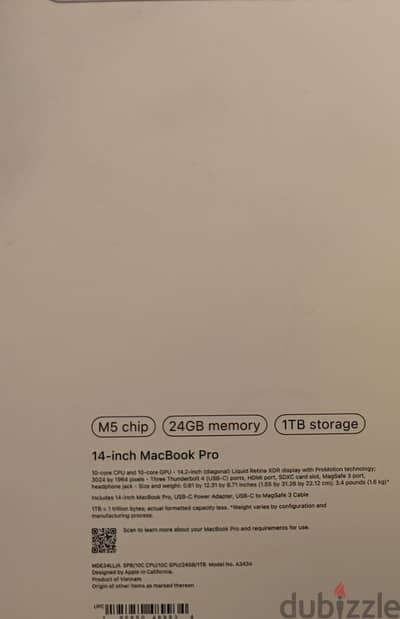 Macbook pro m5 24gb 1tb sealed new