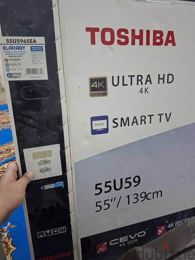 شاشة توشيبا 55 بوصة Smart 4K (بالكرتونة زِي الجديدة تماماً)