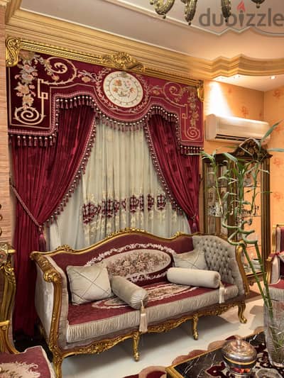 صالون لويس ذهب فرنساوى خشب طبيعى