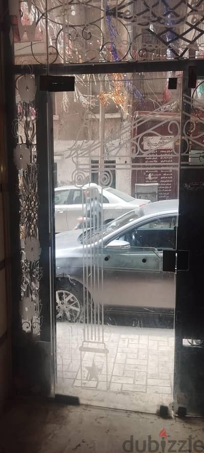 باب زجاج عمارة سكوريت جنبين ثابتين + ٢ ضلفة + لوح علوى