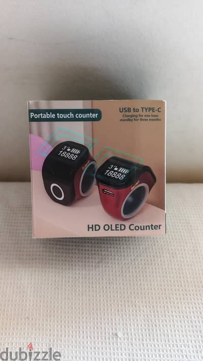 Smart Tasbeeh Ring - سبحة إلكترونية ذكية OLED شاشة رقمية وشحن Type-C