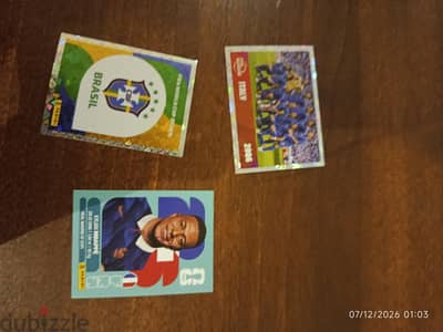 Kylian Mbappe, Brazil and Italy panini cards