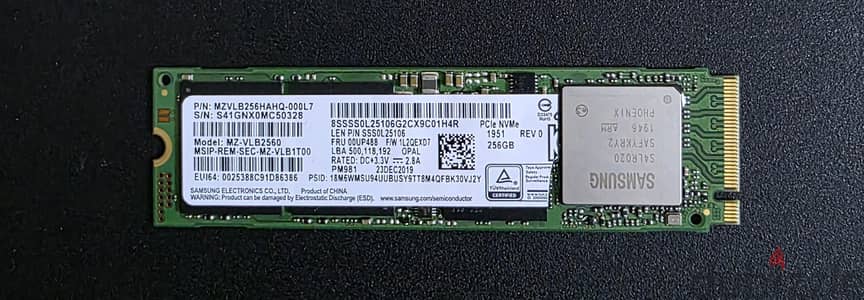 Samsung SSD NVME 256GB PCIe Gen3 x4  / MZ-VLB2560 - Health 94%