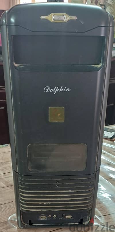 كيسة كمبيوتر دولفين شاملة فقط باور سبلاي  ٢٥٥ وات و ASUS DVD و Floppy