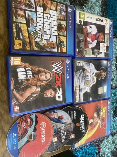 GTA-fifa 18-20-21-w2k20-spider man-call duty-dragon ballPS4