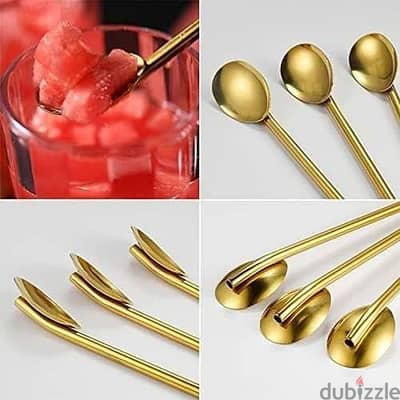 `6 معالق شاليموه 2×1 ROYAL DESIGN جولد + فرشة هدية`