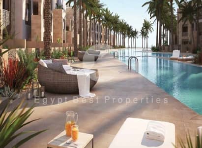 For sale an Apartment with a private rooftop and panoramic view of the swimming pool and lagoon in Mangroovy - Gouna Red Sea.