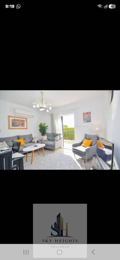 Furnished studio for rent in Al Rehab 2 – Ground floor with a private garden next to the Eastern Market. • Super deluxe finishes.