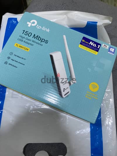 فلاشه واي فاي TP-Link TL-WN722N جديدة لم تستخدم (150 Mbps