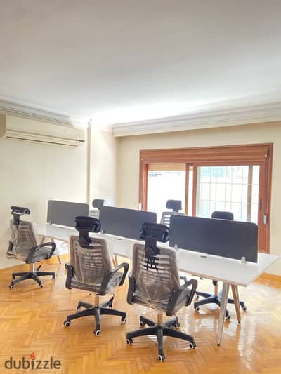 250 sqm apartment for administrative rent on Nasr Street, licensed, furnished, fully air-conditioned, ready to work immediately**