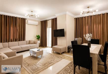 A distinctive 175 sqm furnished apartment for rent in Al Mostashareen Compound in New Cairo, near Maxim Mall.