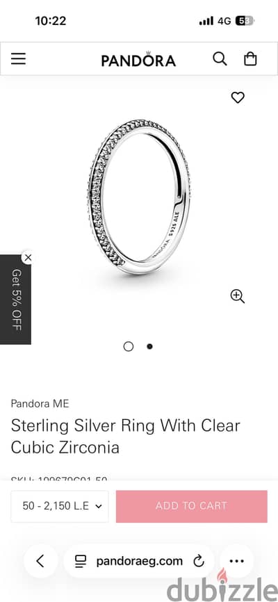 Sterling Silver Ring With Clear Cubic Zirconia