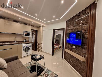 Furnished, air-conditioned hotel-style apartment next to City Stars, available for daily and monthly rent for families. Excellent location in Nasr Cit