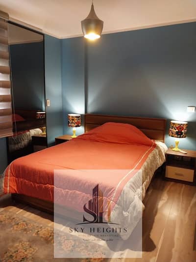Furnished studio apartment for rent in Phase 7 of Al Rehab 2, 60 sq m, 1 bedroom and 1 bathroom, modern furnishings and special finishes, wide garden