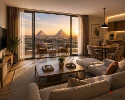 Invest in a studio for sale with a view of the Pyramids for a down payment of 784 thousand and a daily rental of 150 dollars