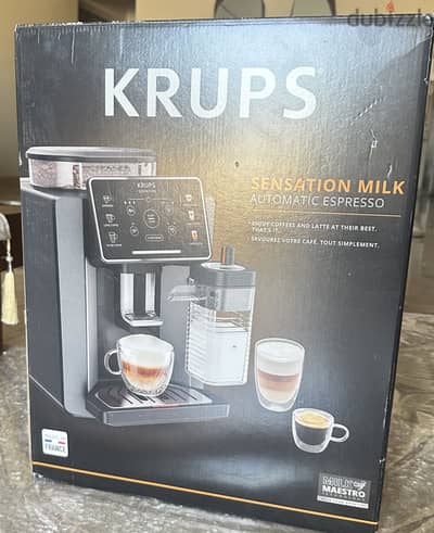 ماكينة قهوة KRUPS Sensation Milk EA912B10 جديدة بضمان سنتين
