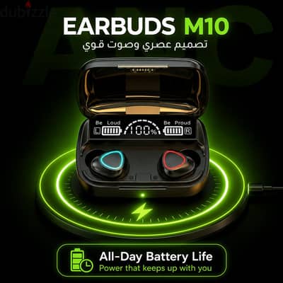 M10 by AUREX — Smart LED Wireless Earbuds with Power Bank Precision