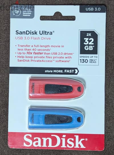 New 2x SanDisk 32GB USB Flash Drive