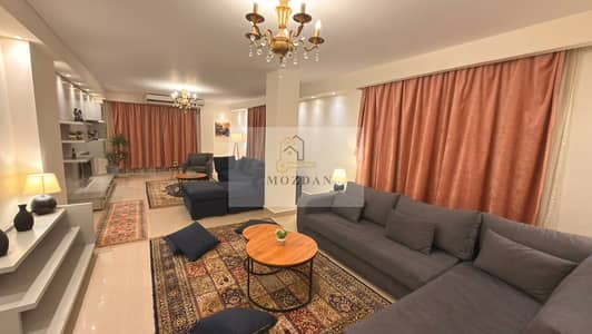 Furnished apartment for rent, high deluxe, first occupancy – 205 m² – Zahraa Al-Maadi, very distinctive location in Zahraa Al-Maadi, near Al-Saadah Street – Carrefour Al-Maadi