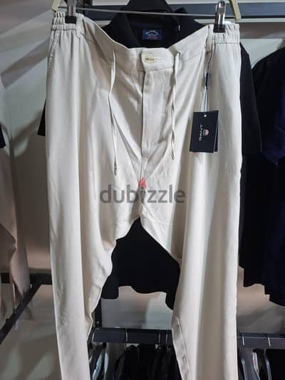 Gant men beige solid Green solid regular fit pure linen trouser