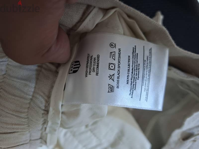 Gant men beige solid Green solid regular fit pure linen trouser 5