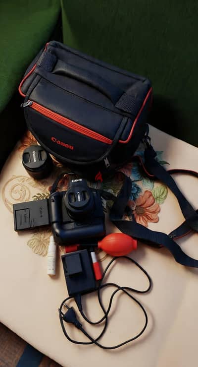 canon ٧٥٠ D DSLR + 18-55+ Original  50mm + Battery Grip كاميرا كانون