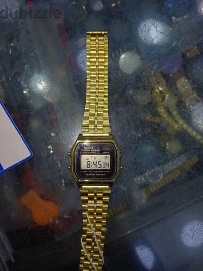 golden digital casio watch