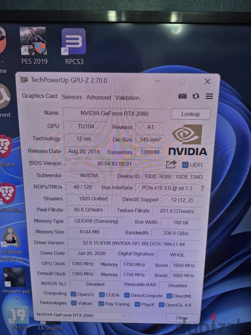 NVIDIA RTX 2060 6GVRAM 2
