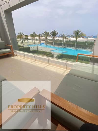 Chalet for sale with a garden Sea View with air conditioning and kitchen in Palm Hills Hacienda Ras Al Hikma - North Coast