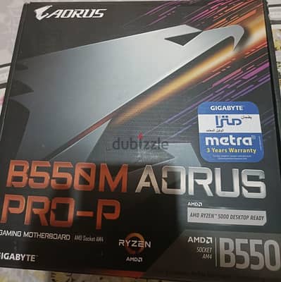Motherboard Aorous b550m  pro-p ddr4 بالعلبه وجميع مشتملاتها