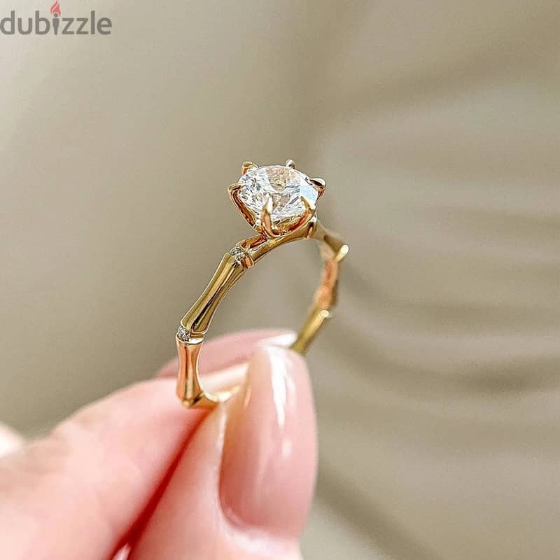 Artsy Silver Lucky Bamboo Ring 1