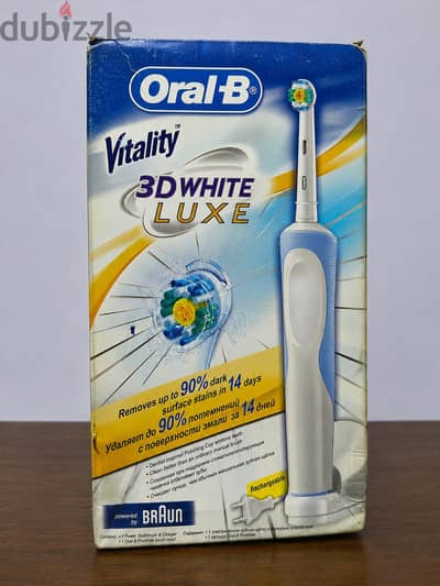فرشاة أسنان كهربائية Oral-B Vitality 3D White Luxe الأصلية من Braun