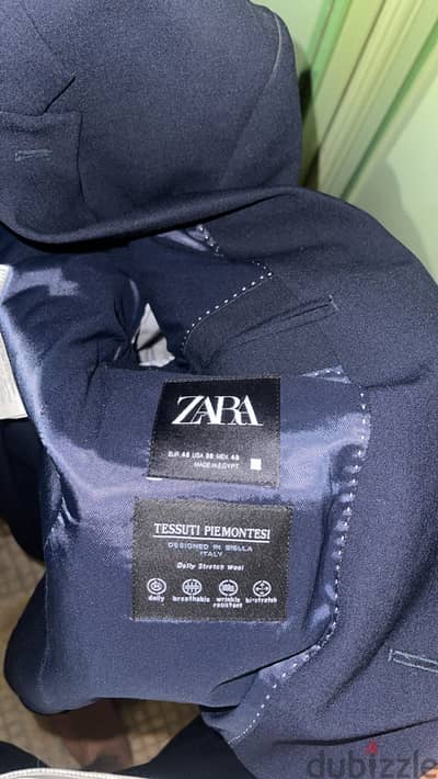 Original Zara Man Tailored full suit(Jacket+Trousers)navy blue-size 48