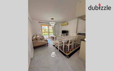 Ground Floor Furnished Chalet with Private Garden & Pool View | Blue Blue Ain Sokhna