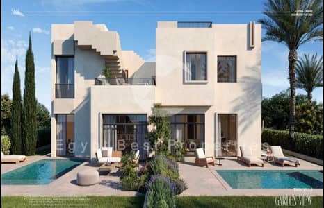 توين هاوس للبيع في مكادي – البحر الأحمر | 4 غرف | 0% مقدم | تشطيب كامل | إطلالة بحرية ولاجون مباشرة