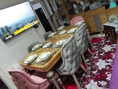 سفرة ترابيزه ب6كراسي خشب زان استعمال 7شهور فقط