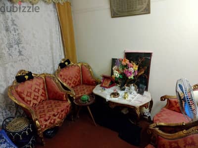 اساس انتريه  اربع كراسي وكنبة + طرابيزة رخام