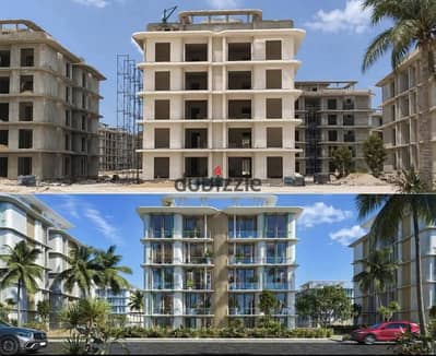 شاليه للبيع في Marseilia Beach 5 | 95 م² | غرفتان + رووف | أفضل إطلالة على حمام السباحة | خصم 5%