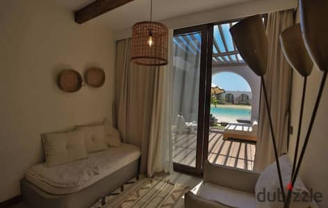 شاليه للبيع اوبن فيو علي البحر متشطب بالكامل بالتكيفات والمطبخ ب هاسيندا الساحل الشمالي Hacienda   دقايق من مراسي والمطار