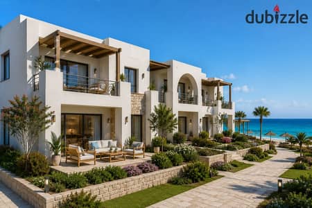 Fyou Bahar Chalet with two rooms for sale in the North Coast, Ras El Hikma, fully finished with air conditioning