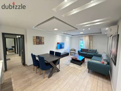 Opportunity for rent in the furnished city of Al-Rehab, a super lux apartment 123m with 3 rooms in a distinguished location and new modern furniture, close to the market, food court, mosque, banks, and all services.