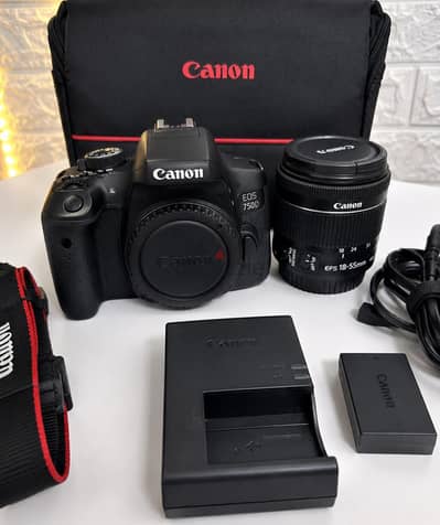 كاميرا Canon EOS 750D بحالة الزيرو + جميع المشتملات الأصلية
