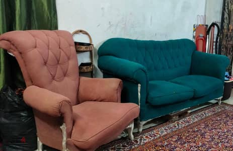 انتريه (كنبه كبيره  وكتبه صغيره  و 2فوتيه)