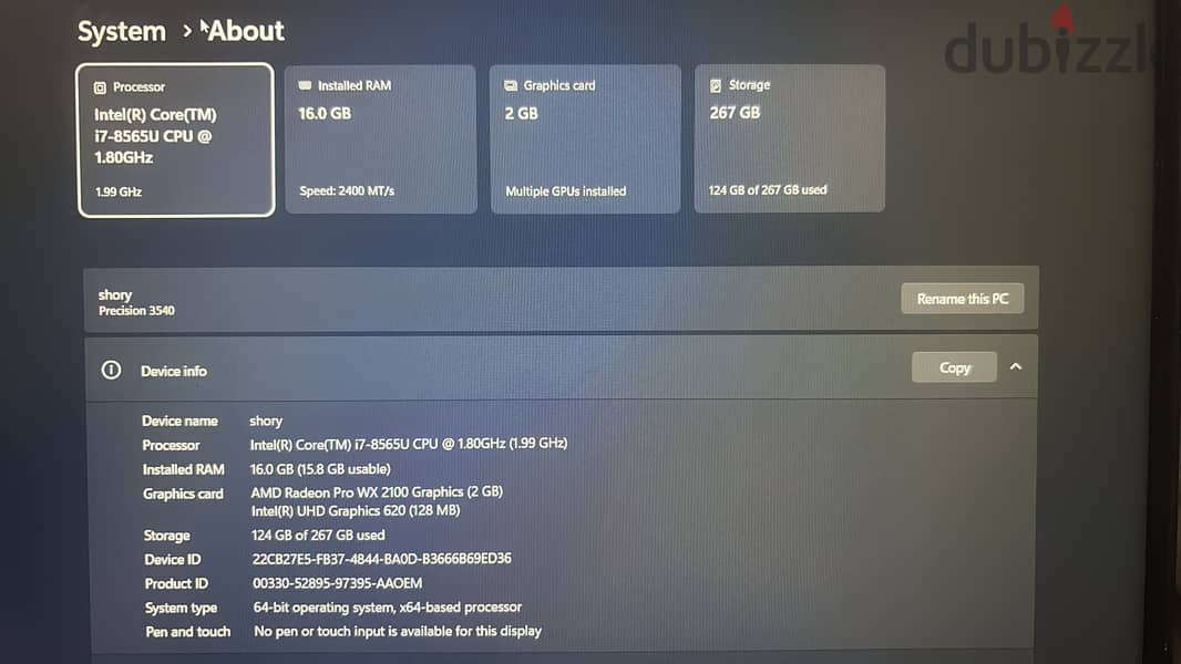 Dell precision 3540 9