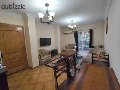 Fully furnished apartment on the ground floor with a garden and private entrance in Zayed Dunes Compound