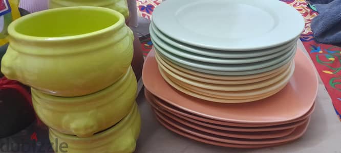 Slightly used ceramic Plates and bowl.