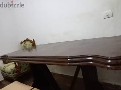 ترابيزة سفره خشب زان و كونتر بحالة كالجديد  للبيع